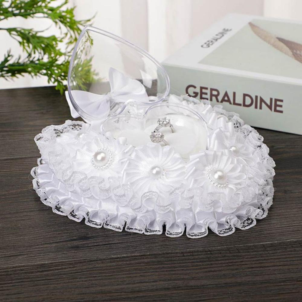 Flower Decorated Heart Shaped Ring Box Vintage Rose Proposal Ring Box Anniversary Decor