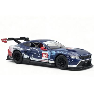 Симуляция 1/24 Ford Mustang GT3 Металлическая модель автомобиля Звук Свет Игрушечный автомобиль Коллекция Миниатюрная машина Подарок на день рождения парню