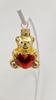 Christmas Tree Ornament - Teddy Bear With A Heart, Golden