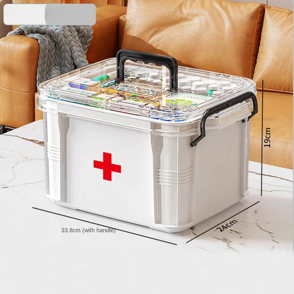 Коробка для таблеток 1 шт., большая емкость, аптечка, бытовое хранение лекарств, многослойная классификация, бытовая аптечка