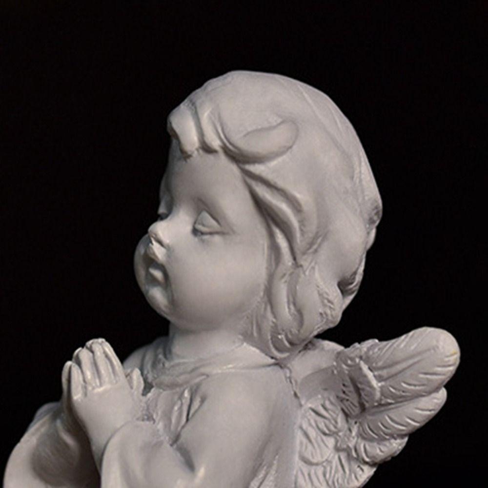 Resin Crafts High Quality Peaceful Prayer Angel Figurine Desktop Ornaments Sculpture Flower Fairy
