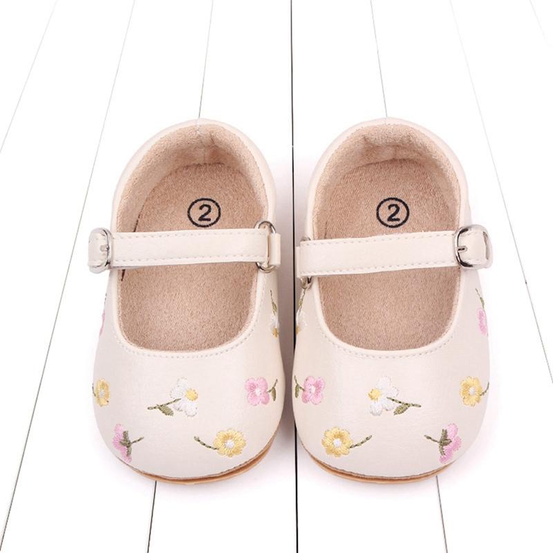 Toddler Shoes Baby Girl Princess Shoes Embroidered Flower Pattern Baby Shoes