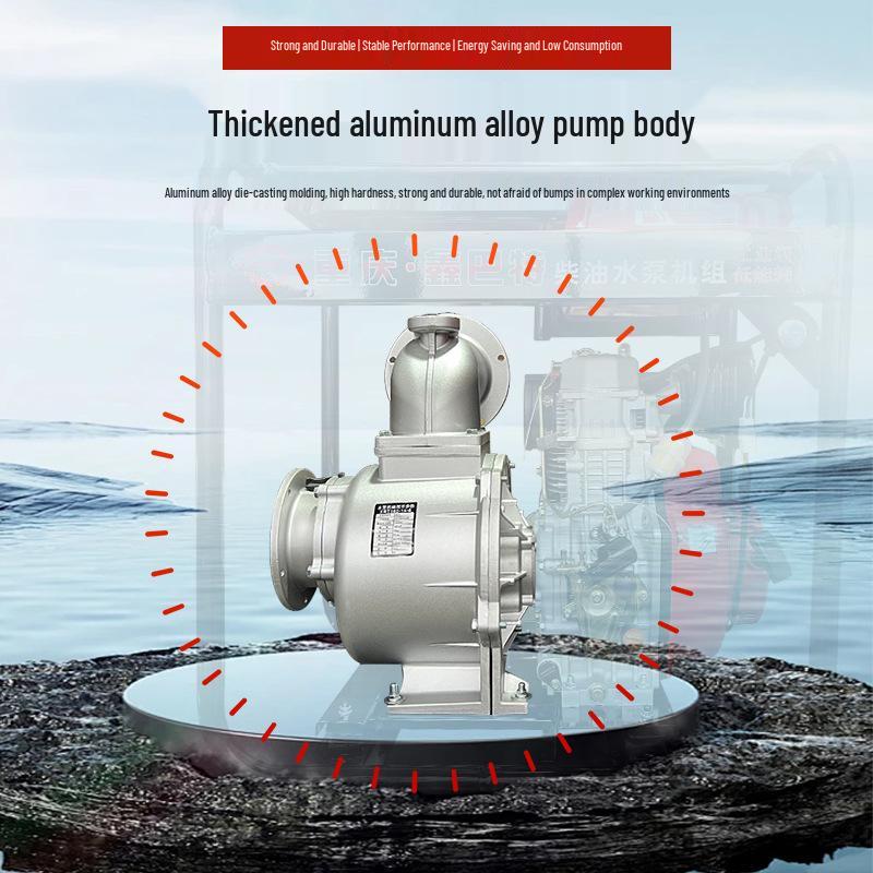192F 6-Inch Diesel High-Flow Self-Priming Water Pump for Agriculture, Irrigation, Greenhouses, and Fish Ponds