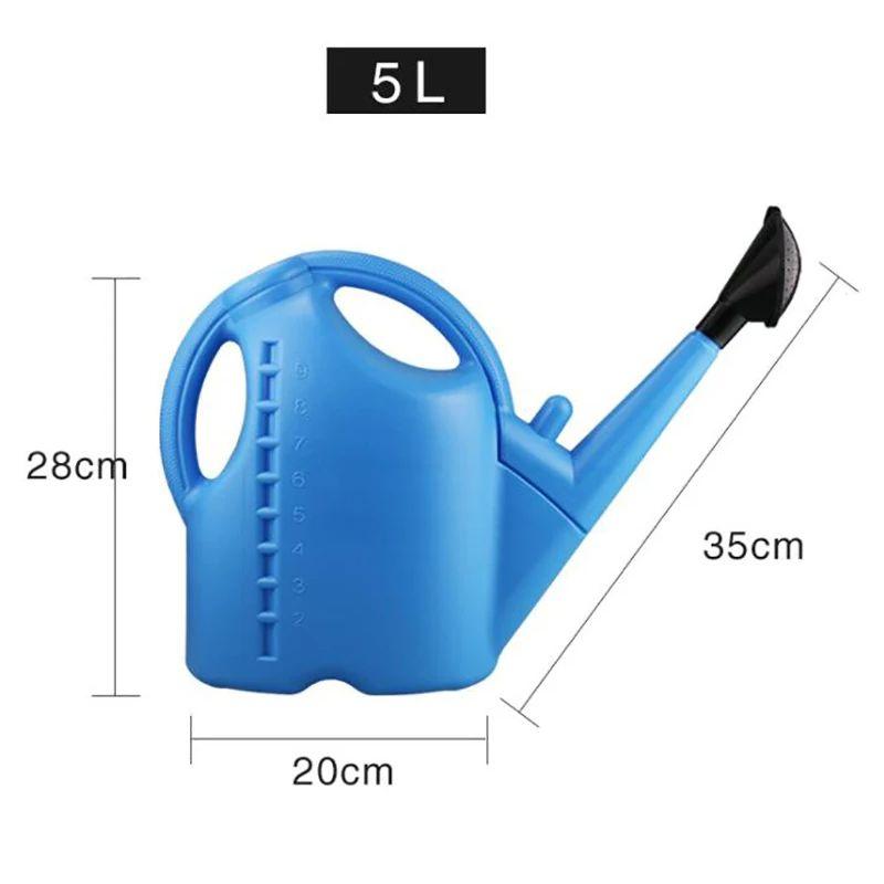 Platsic Watering Can, 5L, Watering Can Garden Watering Pot with Detachable Shower Head for Indoor Outdoor Plants, Blue, Green