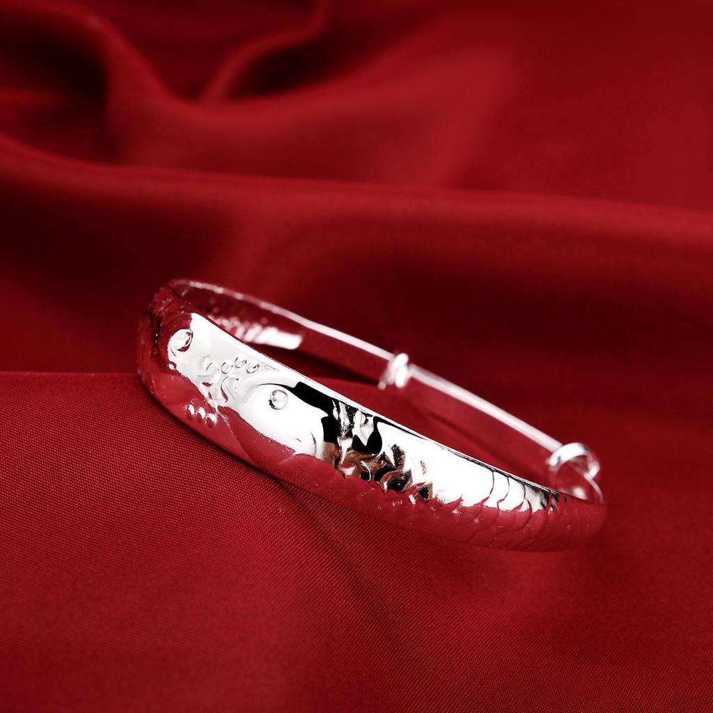 Double Fish Bracelet Classic Fish Bead Bracelet Double Fish Lotus Flower Bracelet White Copper Plated Silver Bracelet