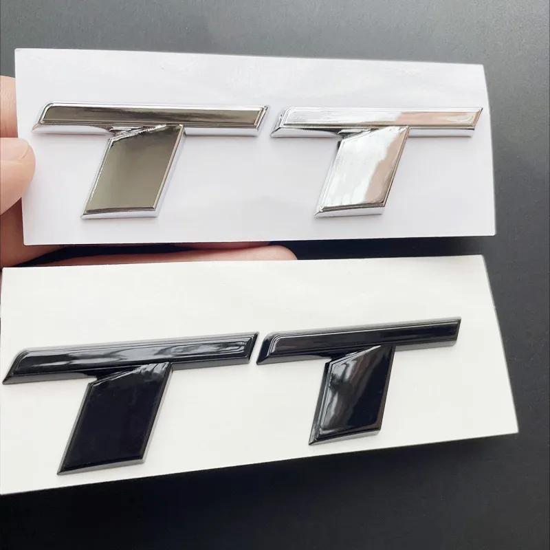3D ABS Chrome Black TT Logo Letters Car Trunk Emblem Badge Decal For nlux7 TT RS MK1 8N 8J MK3 8S MK2 TT Sticker Accessories