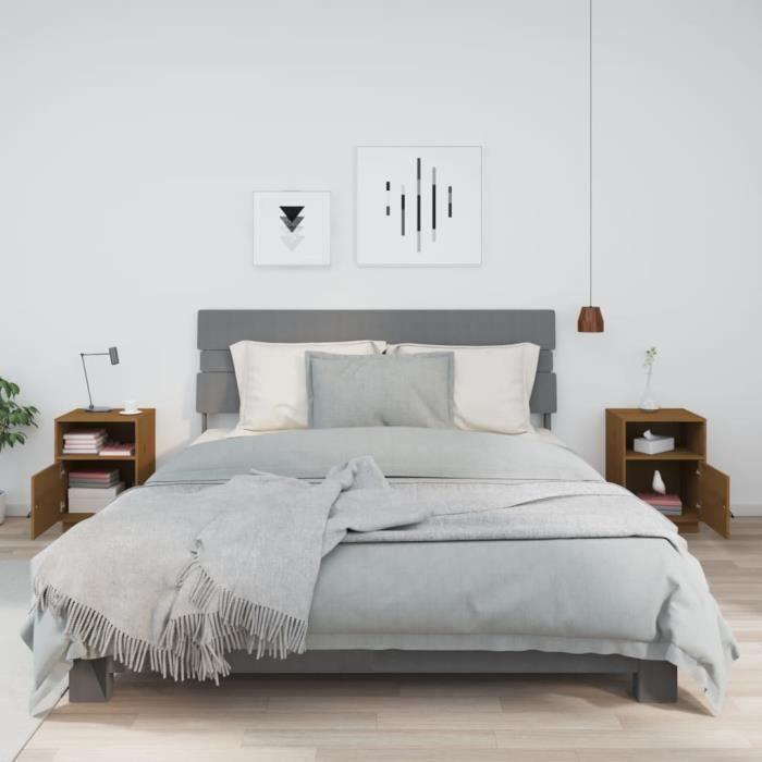 VidaXL Bedside Tables 2pcs Honey Brown 40x34x55cm Solid Pine Wood 818322