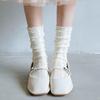 Korean Fashion Solid Color Women Socks Hollow Out Breathable Summer Loose Long Socks Velvet Soft Lolita Girl Princess Lace Socks