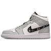 Air Jordan 1 Ollie Износостойкие Средние Винтажные Баскетбольные Кроссовки Мужские Бело-Серые 554724-078(Команда1291-)