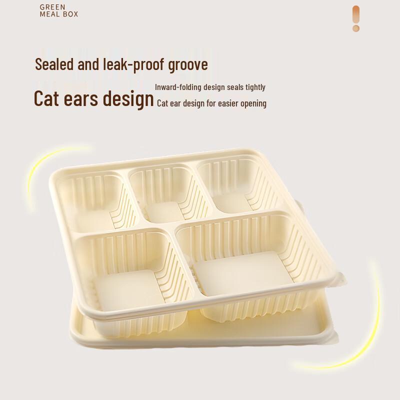 Xinyi 5-Compartment Biodegradable Corn Starch Meal Box