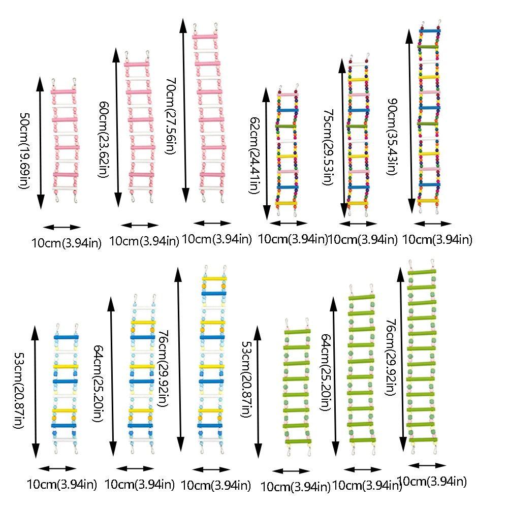 Colorful Wooden Parrot Ladder 8/10/12 Step Ladders Bird Perch Stand Toy  Bird Cage Decoration