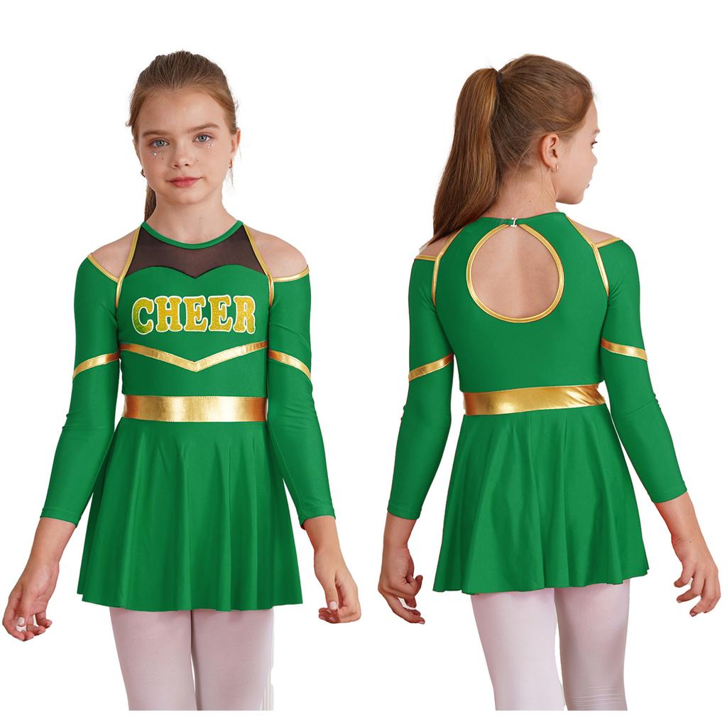 Униформа группы поддержки для девочек, платье с длинными рукавами, наряд для лидера поддержки, костюм для выступлений