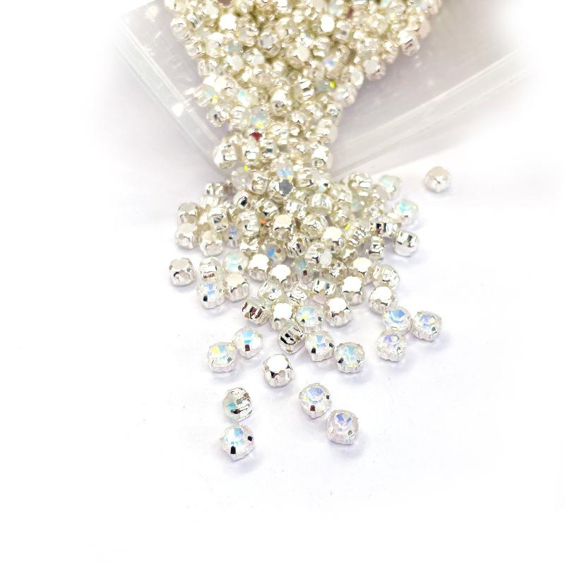 Glass Four Claw Single Claw Drill Mocha Protein Hand-sewn Rhinestone Handmade DIY Wedding Shoes Bags Apparel Accessories Rhinestone Sew On Beads