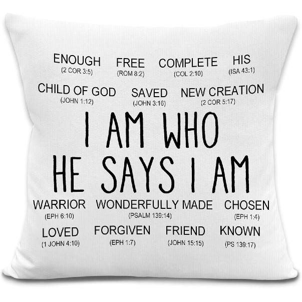 Christian Throw Pillow Covers, Christian Home Decor, Religious Bible Verse Scripture Decorative Pillowcases Cushion Cases for Home Bedroom Living