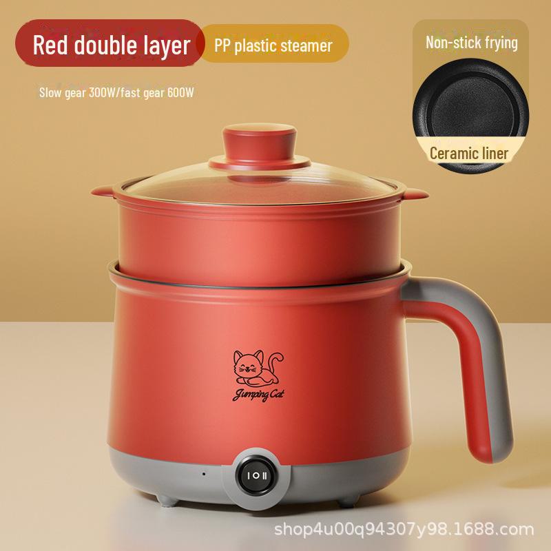 Компактная многофункциональная электрическая кастрюля для общежитий - антипригарная мини-плитка для студенческих обедов и лапши