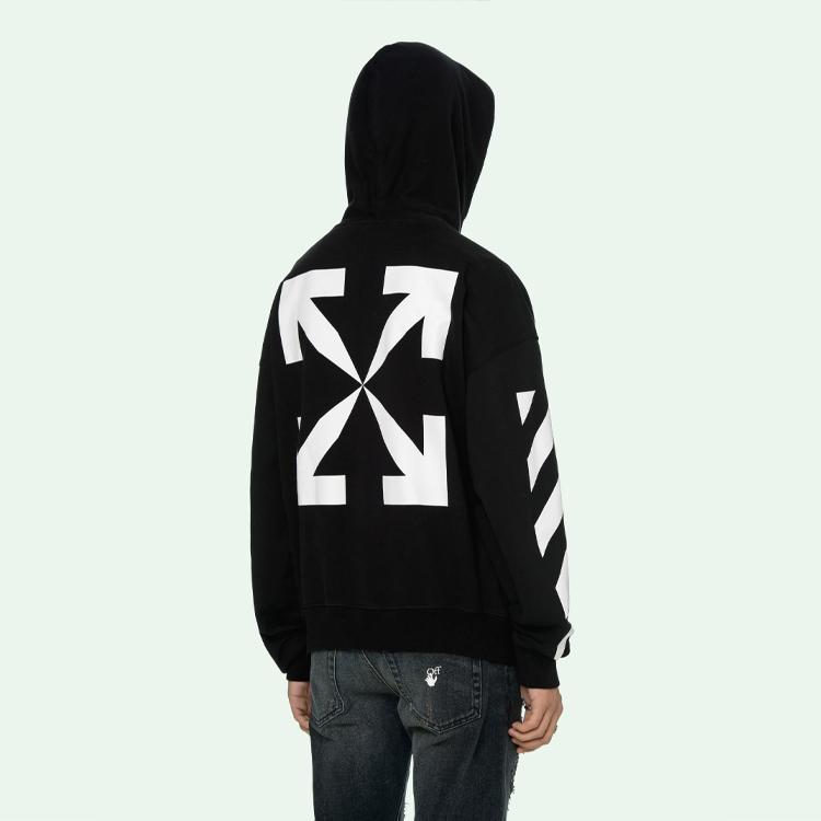 Off-White Синие черные мужские топы с капюшоном Monalisa OMBB037R21FLE0011001