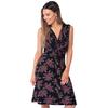 Womens/Ladies Rose Print Knot Front Dress