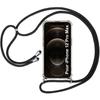 Protective Case - E.F.CONNECTION - for iPhone 12 Pro Max - Flexible - Transparent-Black - With Lanyard