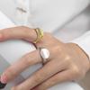ANENJERY Модное нерегулярное круглое геометрическое кольцо золотого, серебряного цвета с открытым пальцем для женщин и мужчин S-R715