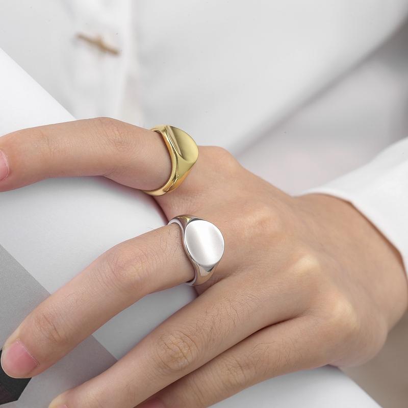 ANENJERY Модное нерегулярное круглое геометрическое кольцо золотого, серебряного цвета с открытым пальцем для женщин и мужчин S-R715