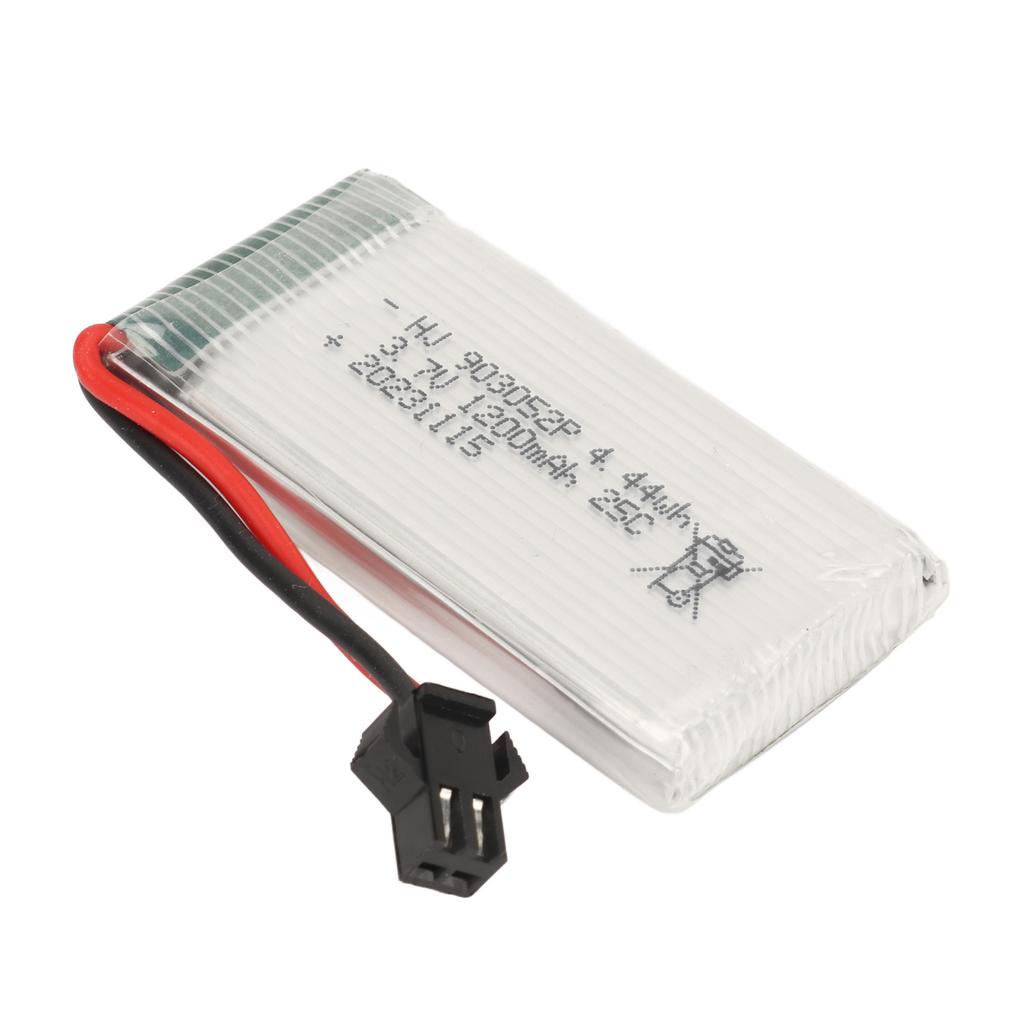 3.7V 1200mAh Lithium Battery Lithium Polymer Ion Battery with SM Black Plug for X5SW Quadcopter 25C
