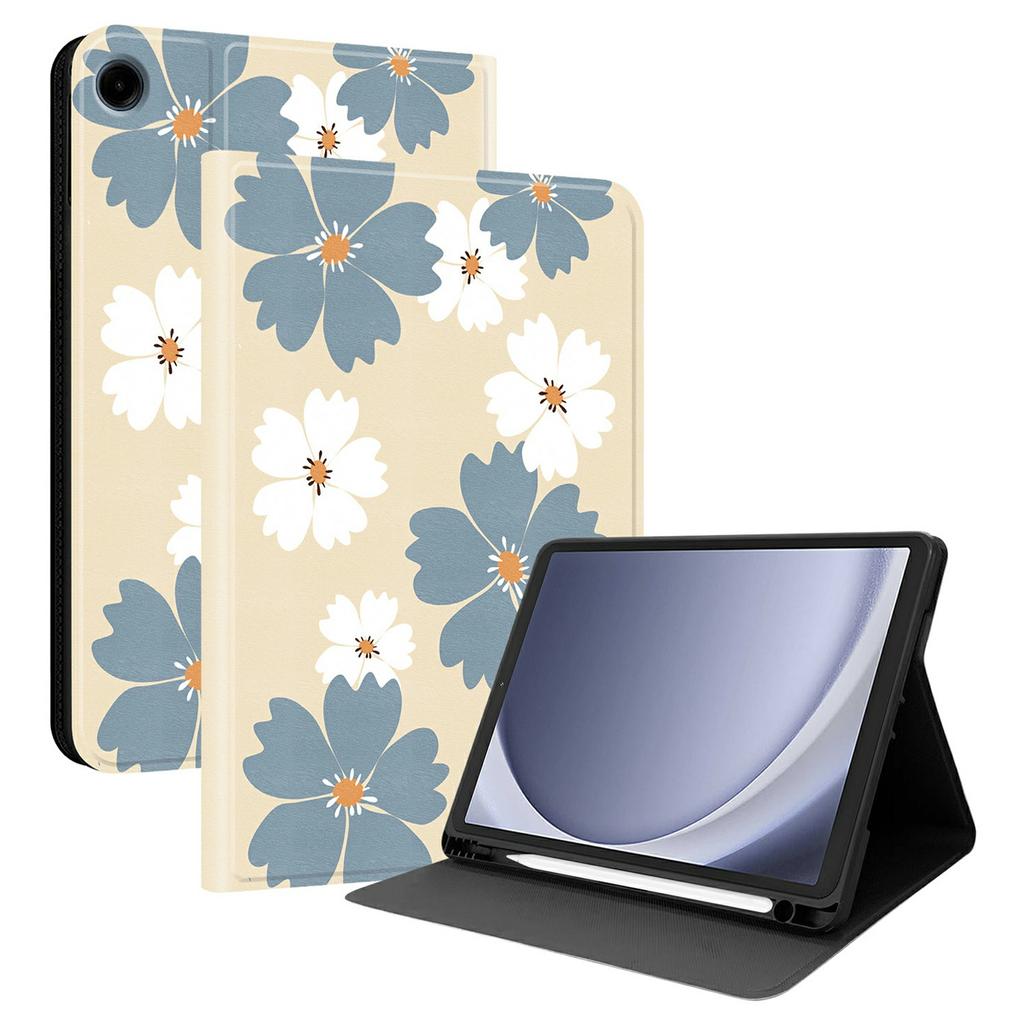 Чехол из ПУ кожи для Samsung Galaxy Tab A11 / Tab A9 с принтом, подставка для планшета с слотом для стилуса (Стилус не входит в комплект)