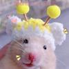 Hand Crocheted Hamster Cap Photo Props Mini Plush Cotton Doll Hat Cute DIY Doll Hat Winter Doll Accessories