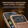 Электролитическое покрытие Ретро Кожаный чехол с воском для iPhone 16 Pro Max 17 Air 15 14 Высокая прозрачность Линзы Магнитная зарядка Чехол для телефона
