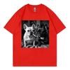 French Bulldog Smoking Funny Dog Meme T Shirt Unisex Unisex Vintage Fashion Short Sleeve Tshirts Summer Casual Loose Cotton Tshirt