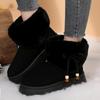Sweet Beaded Bowknot Decoration Furry Snow Boots Women 2025 Winter Soft Thick Bottom Non Slip Fur Booties Warm Short Plush Boots