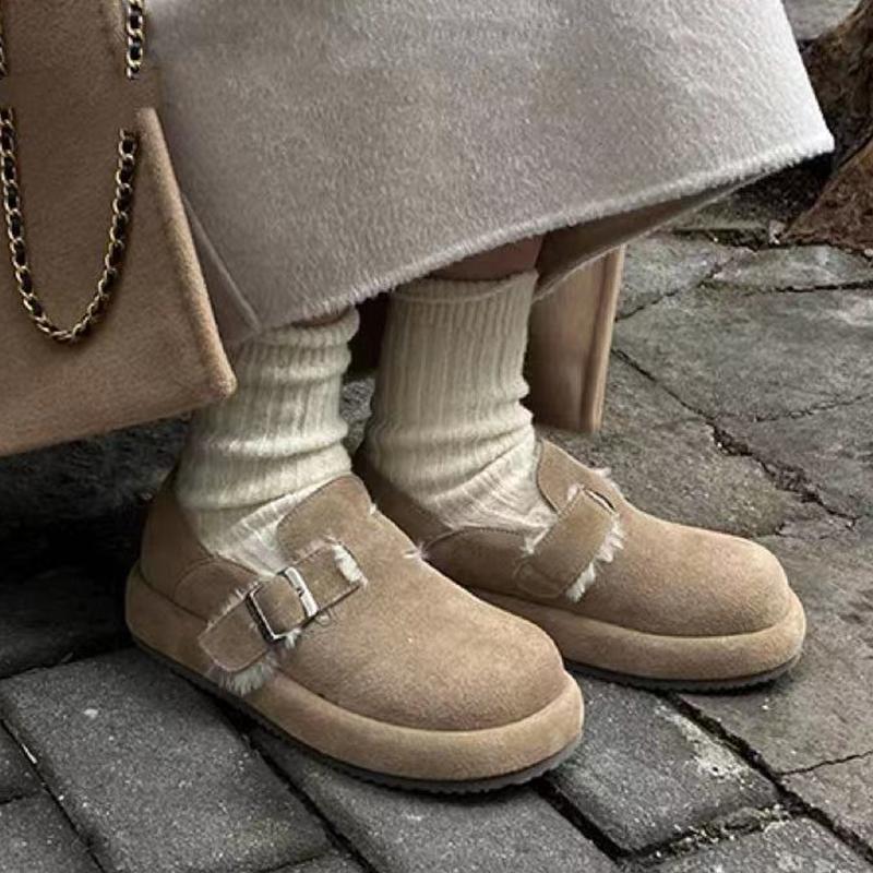 Замшевые туфли на плоской подошве, женские туфли, зимние новые короткие плюшевые теплые туфли 2025 года, новые трендовые модные зимние ботильоны, повседневные спортивные кроссовки