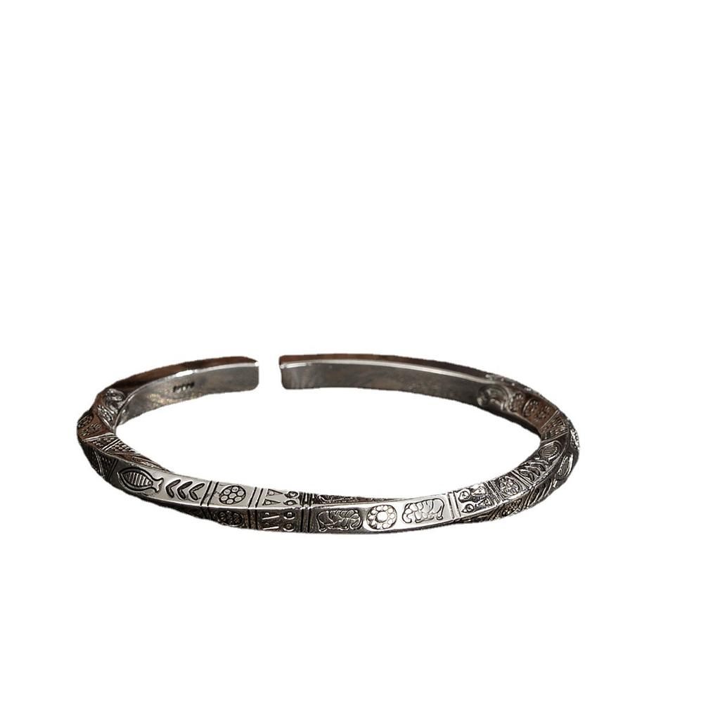 Four Square Twisted Oracle Bone Script Bracelet New Original Scripture Retro Bracelet As A Birthday Gift for Friends