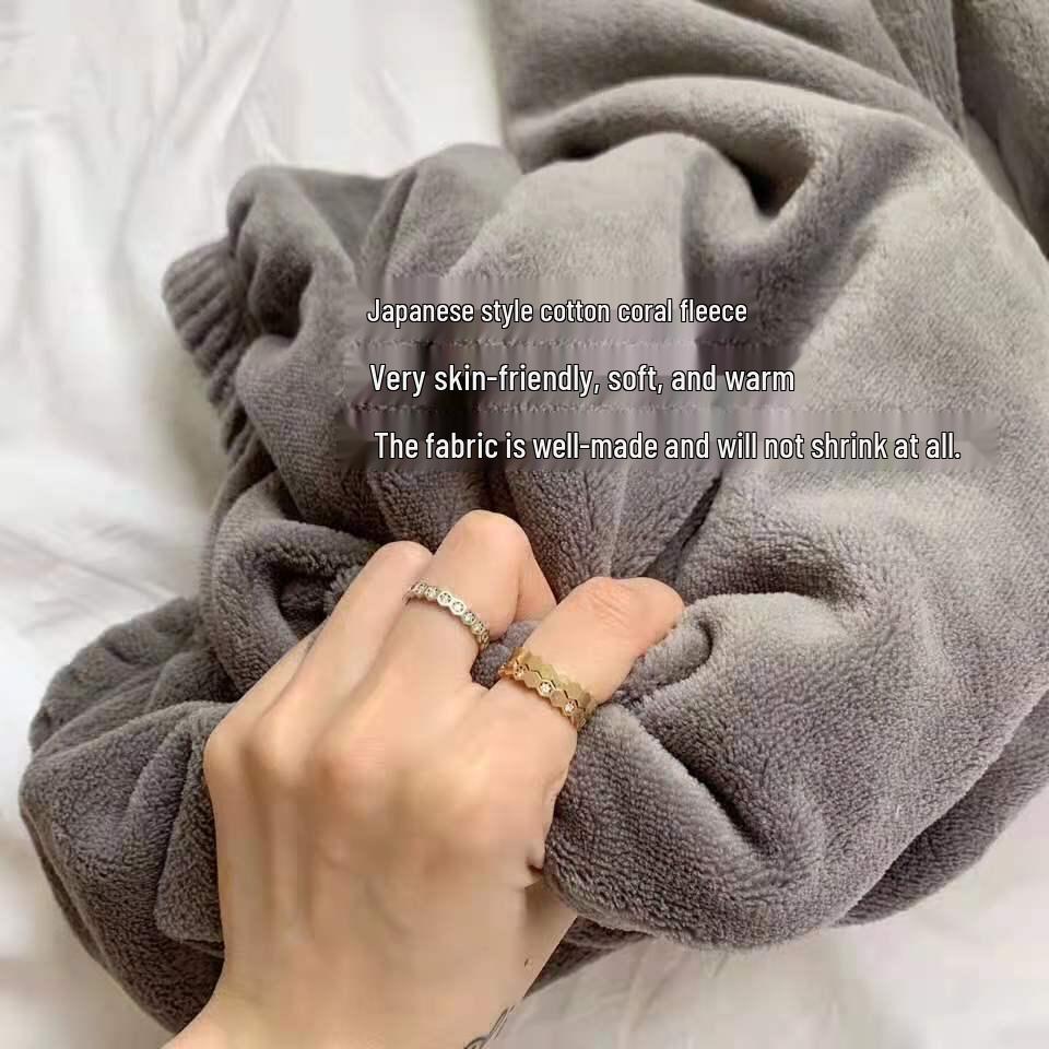 Женские зимние пижамные брюки из кораллового флиса - Флисовая подкладка, Плотные и Уютные для сна