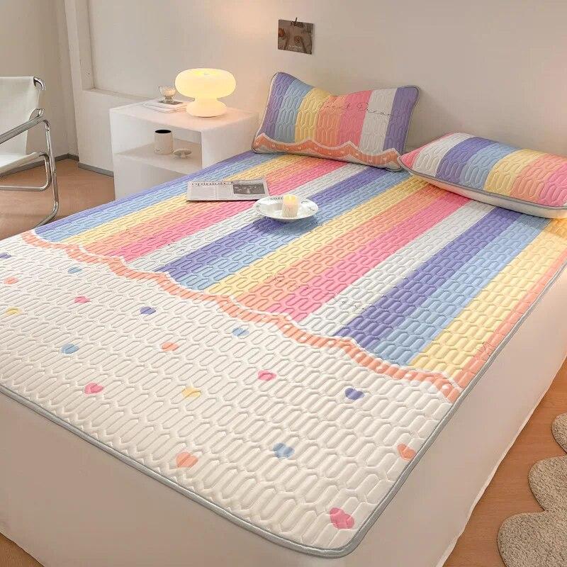 Летнее охлаждающее одеяло, комплект постельного белья, кондиционер, одеяло, латексные простыни и наволочки для односпальной двуспальной кровати