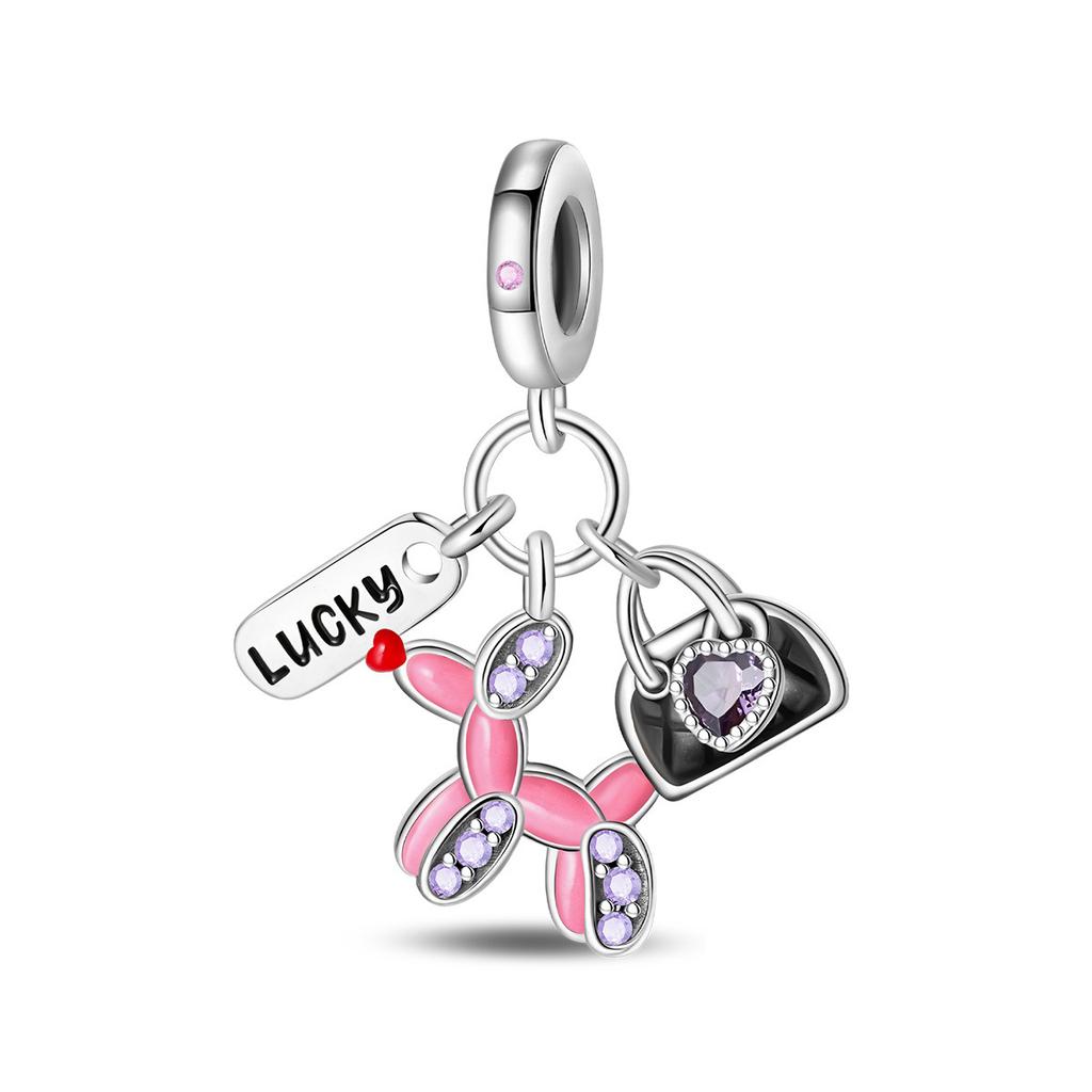 2026 Three-piece Series Flamingo Little Prince Charm Pendant Beads Jewelry Bracelet Accessories Female 925 Silver