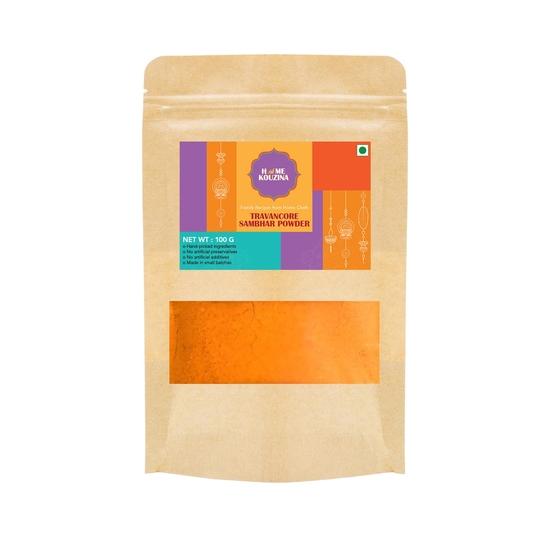 Home Kouzina Travancore Sambhar Powder - 100G | Authentic South Indian Spice Blend for Traditional Sambhar| No Artificial Additives