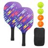 PATIKIL Pickleball Paddle, Wooden Pickleball Racket, Ergonomic Cushion, 2 Pickleball Paddles with Grip, 4 Pickleball Balls, Carry Bag