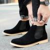 2024 Chelsea Boots Men Handmade Business Slip On Flock Pu Cowboy Boots Sapato Masculino Men Snow Boots Zapatillas Hombre