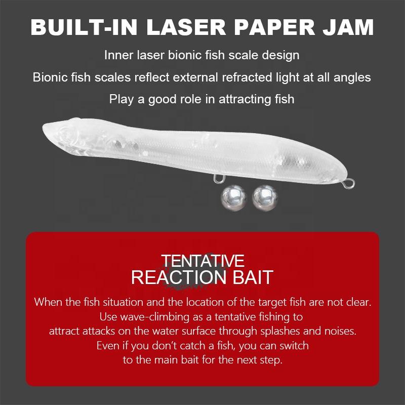 Fishing Hard Bait 17.5g/12.4cm Saltwater Custom Unpainted Blank Cheap Floating Custom Bait Popper Lure Hard Lure