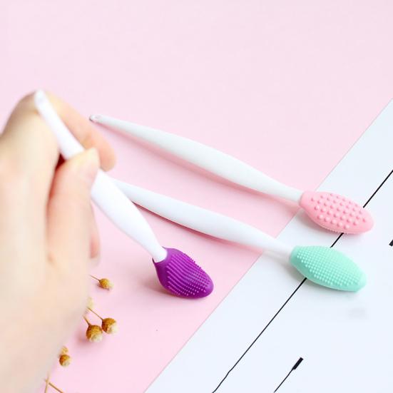 Силиконовая щетка для скрабирования губ, двусторонняя, эксфолиатор для губ для осветления темных
