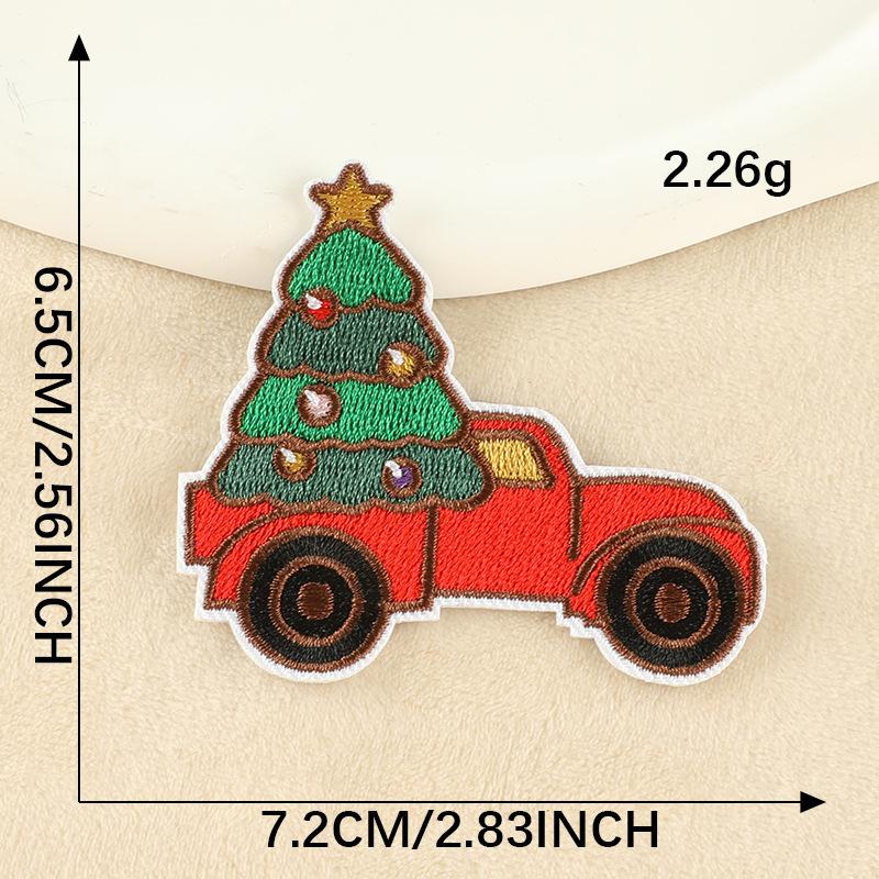 DIY Christmas Cartoon Embroidery Stickers Snowman Stickers Holiday Gift Baby Clothes Doll Stickers