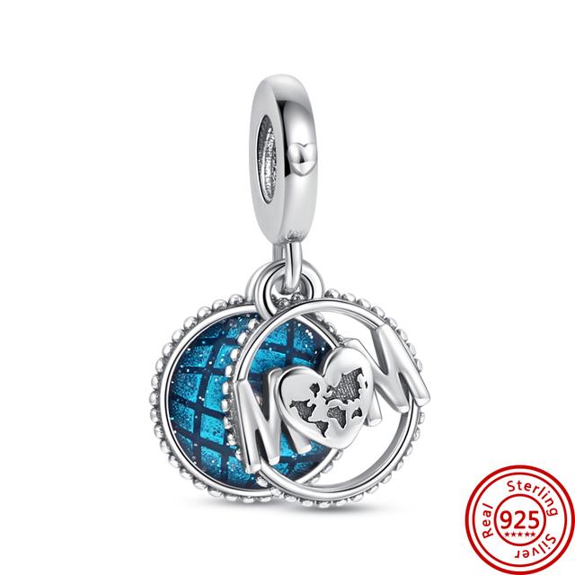 100% стерлингового серебра 925 пробы, подвеска для мамы, бусины в форме сердца навсегда, подходят оригинальные модные подвески, браслет, ювелирные изделия своими руками, подарок на день матери