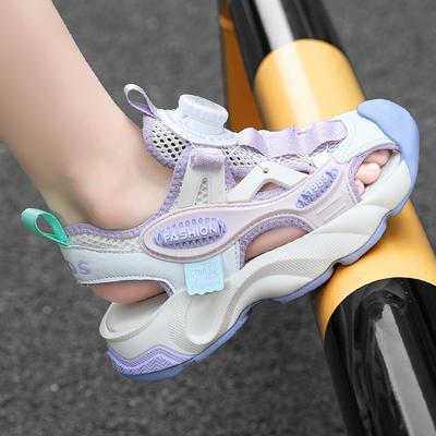 Босоножки Баотоу, спортивные сандалии для детей среднего и старшего возраста, мальчиковые пляжные туфли на мягкой подошве, нескользящие