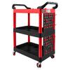 VEVOR Utility Cart, 136 kg Capacity, 3 Tier Service Cart with 360 degrees Swivel Wheels (2 with Brakes)
