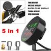 Digital 12v Motorcycle Water Temperature Gauge Voltmeter Clock USB with 22mm Sensor