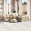VidaXL 13-piece Garden Sofa Set Beige Polyrattan, Modular Sofa for Garden and Terrace, UV-resistant, 3363751