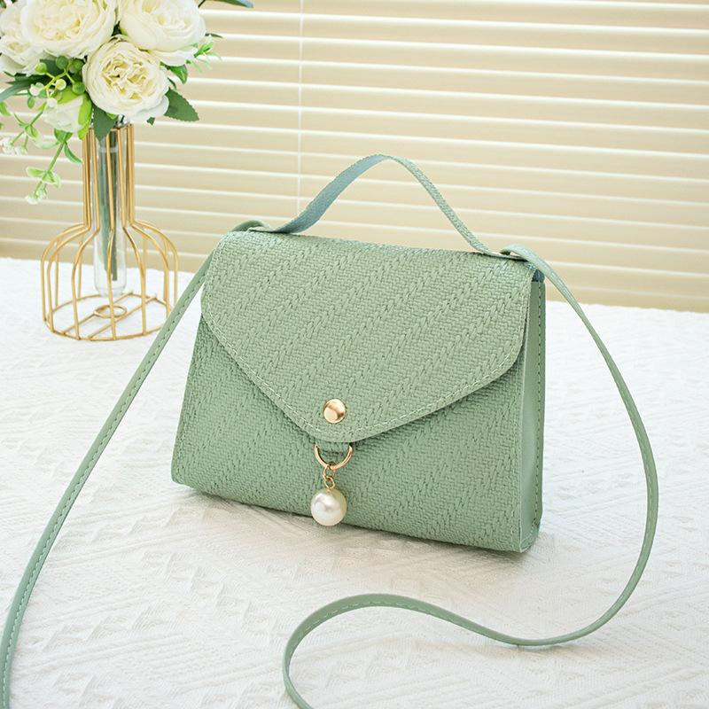 Cozy Up Embossed Small Square Bag Crossbody Bag, Fresh and Sweet Pearl Small Bag for Women