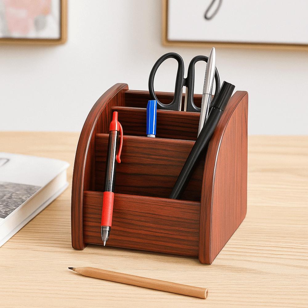 Simple Bamboo Desktop Drawer Varnished Wood Multifunctional Shelf Desktop Organizer Box Home Use