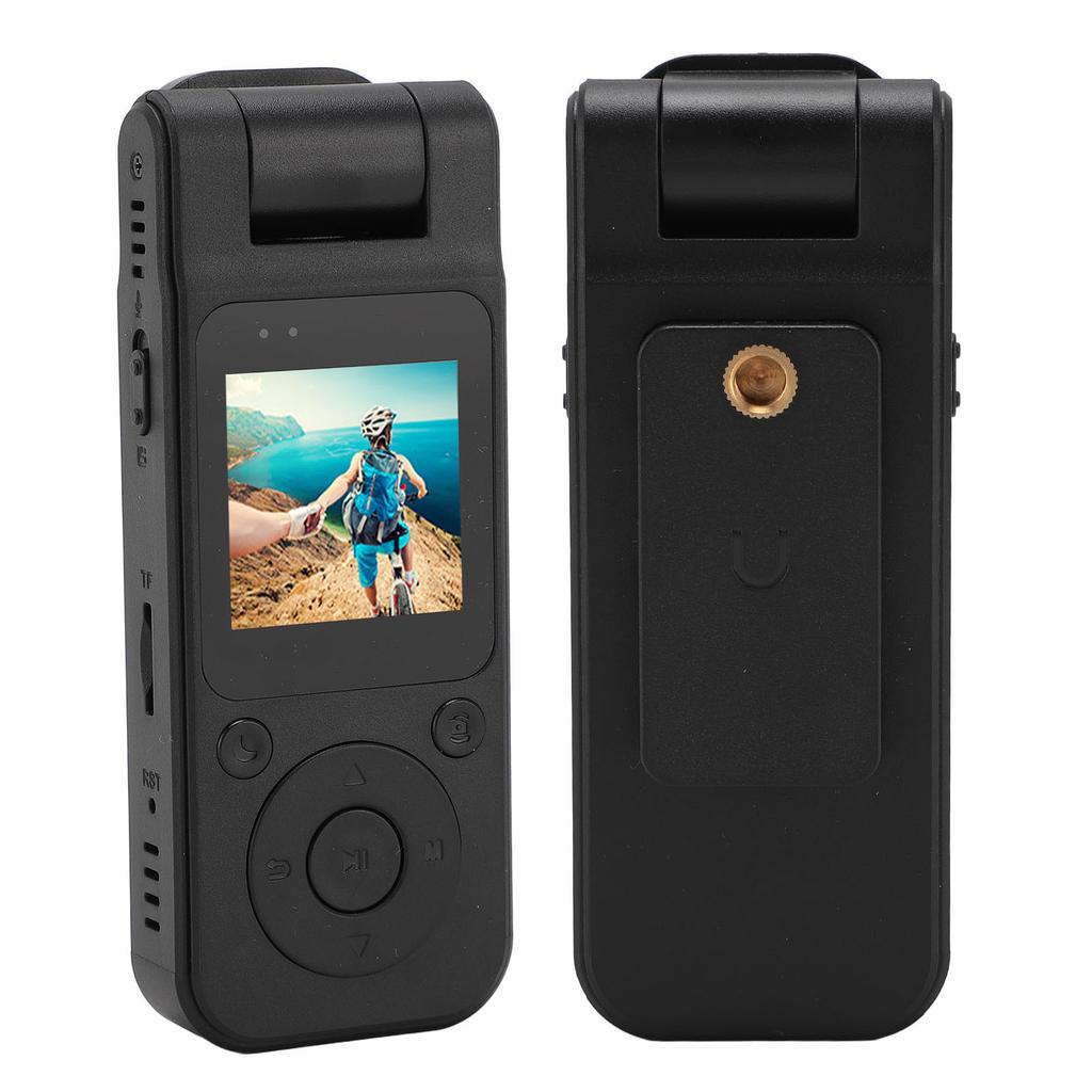 Back Clip Camcorder 4K 1.5 Inch IPS Screen Magnetic Wearable Camera 180 Degree Rotatable Lens Body W