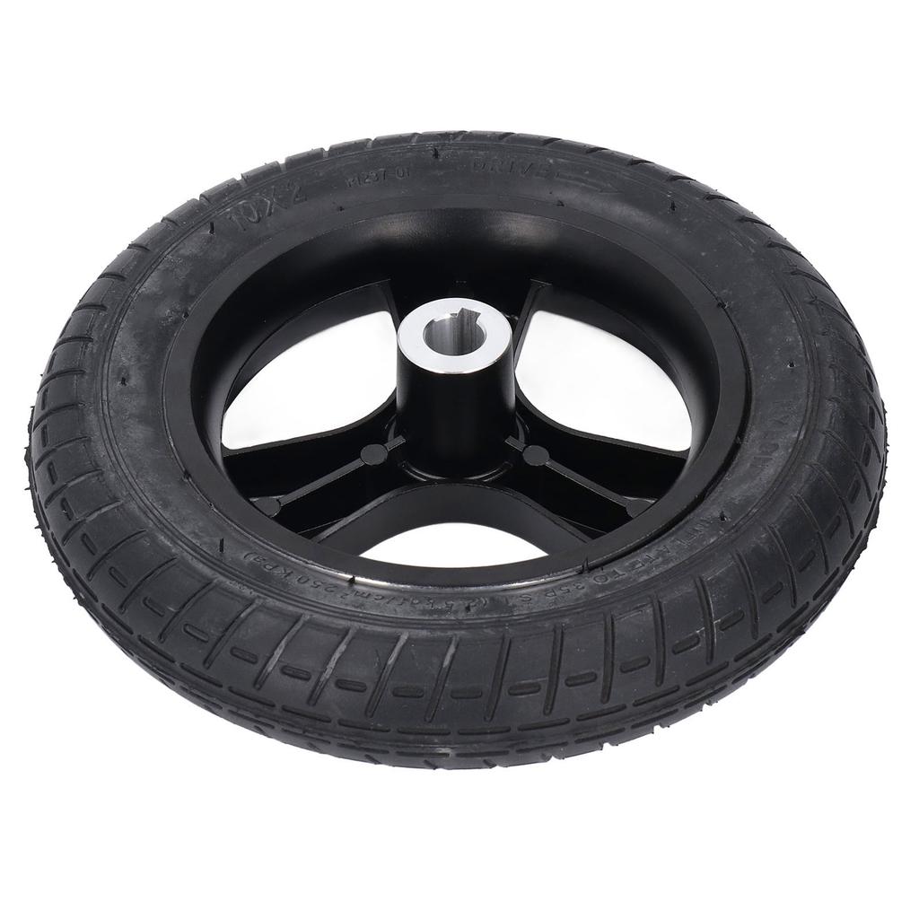 10-дюймовая ступица колеса инвалидной коляски из сплава, резиновая шина, сильная несущая способность, противоскользящая задняя часть инвалидной коляски